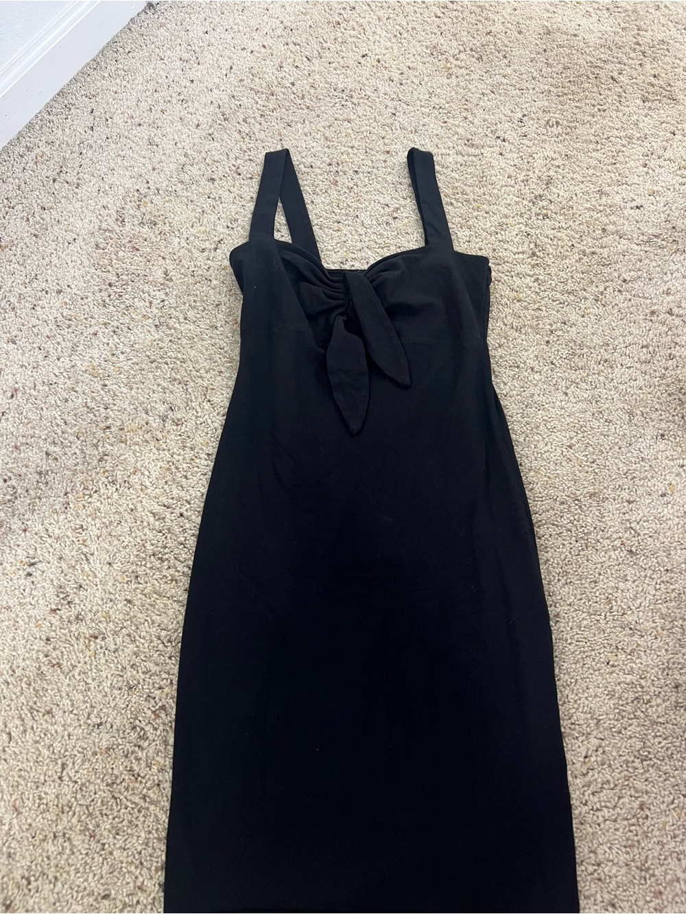 Forever 21 Classic Black Tie-Front Midi Dress - Women's